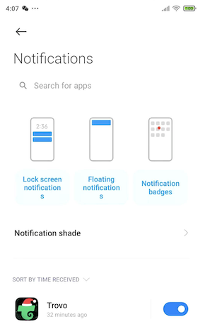 Trovo Notification Settings